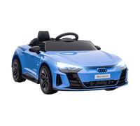 HOMCOM Coche Eléctrico para Niños de +3 Años Audi RS e-Tron GT Coche de Batería 12V con Mando a Distancia Faros LED Bocina Música USB y Apertura de Puerta 3-5 km/h Azul