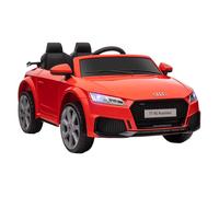 HOMCOM Coche Eléctrico para Niños Audi TT Rojo con Mando a Distancia Música Luces y Batería Doble Puerta 103x63x44cm Aosom España