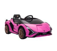HOMCOM Coche Eléctrico Infantil Mando a Distancia MP3 USB Faros 12V 3-5 km/h 108x62x40 cm Rosa Aosom España