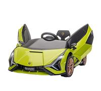 Coche Eléctrico Lamborghini SIAN 12V para Niños de +3 Años con Mando a Distancia Música MP3 USB y Faros 3-8 km/h Verde 108x62x40 cm PP y metal HOMCOM