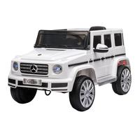 HOMCOM Coche Eléctrico para Niños de Batería 12 V BENZ G500 con Control Remoto Música Bocina 3-5 km/h Carga 30 kg Blanco Aosom España