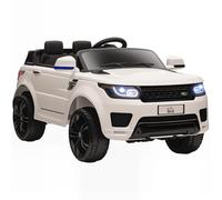HOMCOM Coche Eléctrico Infantil para 3-6 Años con Control Remoto con 2 Motores Mando a Distancia 110x68x52 cm Batería 12V Blanco Aosom España