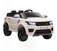 HOMCOM Coche Eléctrico Infantil para 3-6 Años con Control Remoto con 2 Motores Mando a Distancia 110x68x52 cm Batería 12V Blanco Aosom España