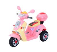 HOMCOM Coche Triciclo Moto Eléctrica Infantil Correpasillos a Batería Niños +3 años 6V Metal + PP 108x51x75cm Rosa Aosom España