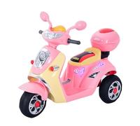 HOMCOM Coche Triciclo Moto Eléctrica Infantil Niños +3 108x51x75cm Rosa
