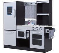 Homcom Cocina de juguete 105x31.5x95 cm plata y marrón oscuro