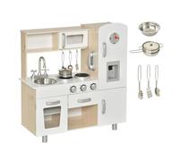 Homcom - Cocina infantil de madera con fregadero Blanca