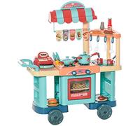 HOMCOM Cocina de Juguete para Niños de 3-6 Años 79,5x33x90,5 cm Multicolor