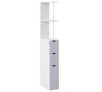 Homcom Armario alto de baño 15x33x136.5 cm blanco