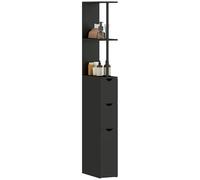 HOMCOM Columna de baño para ahorrar espacio, 15 x 33 x 136,8 cm, color negro