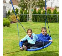 HOMCOM Columpio Nido Infantil Jardín Bebé Asiento de Columpio Plegable Asiento Cómodo Carga 100kg Jardín Interior y Exterior 100x180cm Tela de Oxford