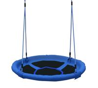 HOMCOM Columpio Nido Infantil Plegable para Bebé Asiento Ø100x180 cm Azul | Asiento de Columpio Cómodo, Carga 100kg, Uso Jardín Interior y Exterior