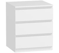 HOMCOM Cómoda 3 Cajones con Cierre Suave Cajonera para Salón Oficina Estilo Moderno 45x40x52,8 cm Blanco