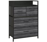HOMCOM Cómoda, aparador, 4 cajones de tela, diseño industrial, 60x29x85cm, Negro Aosom España