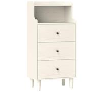 HOMCOM Cómoda con 3 Cajones Dormitorio Estrecha 47x29x95 cm Blanco Veteado