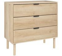 HOMCOM Cómoda con 3 Cajones Estilo Nórdico Anti-vuelco 80x40x77,5 cm Roble
