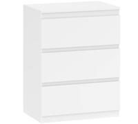 HOMCOM Cómoda con 3 cajones, para salón, dormitorio, pasillo, tablero de partículas, Blanco Aosom España