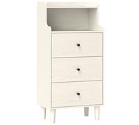 HOMCOM Cómoda con 3 Cajones y 2 Estantes Abiertos Diseño Moderno y Sistema Antivuelco para Dormitorio o Salón 47x29x95cm Blanco