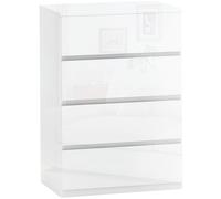 HOMCOM Cómoda con 4 Cajones Cómoda de Dormitorio Moderno con Diseño Anti-vuelco Cajonera para Salón Pasillo 55x33x80 cm
