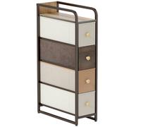 HOMCOM Cómoda con 4 Cajones de Tela Marco de Acero Cómoda para Dormitorio para Espacios Pequeños Salón Vestidor Multicolor