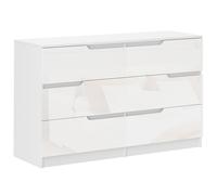 HOMCOM Cómoda con 6 Cajones Cómoda de Dormitorio Moderno con Anti-vuelco Cajonera para Salón Pasillo 120x40x75 cm Blanco