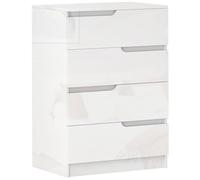 HOMCOM Cómoda con 6 Cajones Cómoda de Dormitorio Moderno con Anti-vuelco Cajonera para Salón Pasillo 120x40x75 cm Blanco