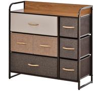 HOMCOM Cómoda con 7 Cajones de Tela Plegables para Dormitorio Multicolor