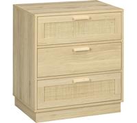 Homcom Cómoda con cajones 60x38x69 cm madera natural