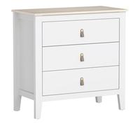 Homcom cómoda de 3 cajones cómoda para dormitorio con tiradores de pu cajonera para salón pasillo 80x40x78,5 cm blanco 78.5 cm