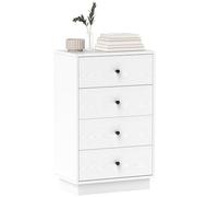 HOMCOM Cómoda de 4 Cajones Moderna para Dormitorio Cajonera Estrecha para Salón y Pasillo 47x29x75 cm Blanco