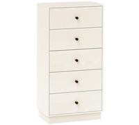 HOMCOM Cómoda de 5 Cajones Estrecha y Alta Mueble Auxiliar para Dormitorio o Pasillo con Tiradores Redondos 47x29x95 cm Blanco