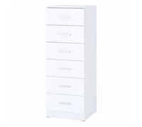 HOMCOM Cómoda de 6 Cajones Sinfonier Alta y Estrecha Blanco | Cajonera para Dormitorio, Salón, Vestidor, Entrada, 40x40x110 cm