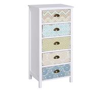 HOMCOM Cómoda de Dormitorio Cajonera 5 Cajones 46x34x97,5 cm Multicolor