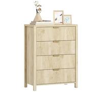 HOMCOM Cómoda de Dormitorio con 4 cajones, 70x38x93 cm, Madera Natural
