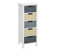HOMCOM Cómoda de Madera con 6 Cajones Cajonera 62x28x58 cm Multicolor | Cajonera Auxiliar de Almacenaje, Patas Elevadas, Estilo Moderno, para Dormitorio Salón Baño