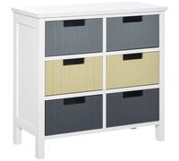 HOMCOM Cómoda de Madera con 5 Cajones para Dormitorio Salón Baño 35x28x90,5 cm Multicolor XXL