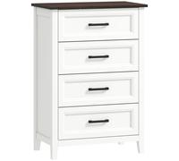 HOMCOM Cómoda Dormitorio Estrecho y Alto con Encimera Efecto Madera Cajonera para Espacios Pequeños 60x35x87 cm Blanco