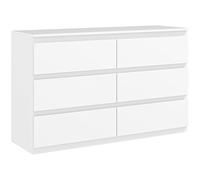 HOMCOM Cómoda Estrecha 6 cajones sin Tiradores 120x39x75cm Blanco