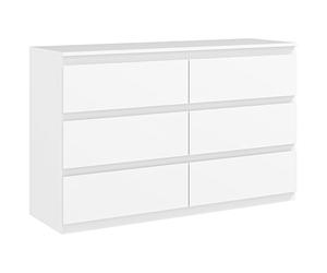 HOMCOM Cómoda Estrecha 6 cajones sin Tiradores 120x39x75cm Blanco