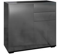 HOMCOM Cómoda Mueble de Almacenamiento Buffet 2 cajones 2 Puertas con estante 79x36x74 cm Negro brillante Aosom España