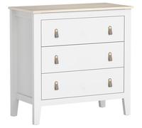 HOMCOM Cómoda para Dormitorio con 3 Cajones Tiradores de PU Cajonera para Salón Pasillo 80x40x78,5 cm Blanco