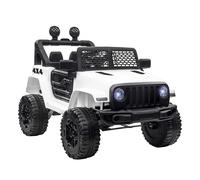 HOMCOM con Licencia Coche Eléctrico para Niños +3 Años 2 Motores Control Remoto 100x65x72 cm BLANCO