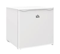 Homcom congelador vertical 35 l congelador pequeño silencioso con puerta reversible temperatura ajustable y estante extraíble para casa oficina blanco 44.2 cm