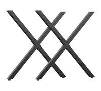 HOMCOM Conjunto de 2 patas de mesa en forma de cruz 70x72 cm diseño industrial para mesa baja mesita de noche Negro Aosom España