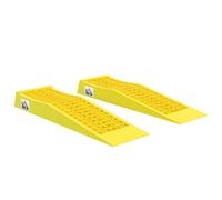 HOMCOM Conjunto de 2 rampas para coche vehículo utilitario rampa de carga dim. 70L x 19,5l x 7,8H cm PP amarillo