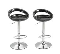 HOMCOM Conjunto de 2 Taburetes de bar Altos Taburetes Giratorios 360° con Respaldo y Reposapiés Altura Ajustable Base en Acero Aosom España