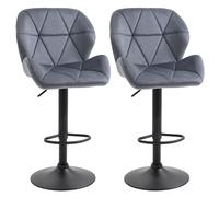 HOMCOM Conjunto de 2 Taburetes de bar con Altura Ajustable Base de Metal Asiento de Terciopelo Taburetes Altos de Cocina Giratorios Aosom España