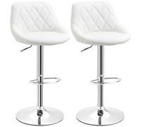 HOMCOM Conjunto de 2 Taburetes de Bar Giratorios Altura Regulable Taburetes altos de cocina con Base Redonda Reposapiés 51,5x48x104cm Aosom España