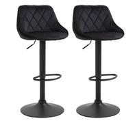 HOMCOM Conjunto de 2 Taburetes de bar Taburete giratorio Taburete de bar ajustable en altura Taburete de bar con reposapiés respaldo Aosom España