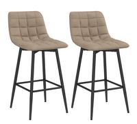 HOMCOM Conjunto de 2 Taburetes de Cocina Estilo Nórdico en Tejido Efecto Terciopelo y Metal 45x47x84 cm Marrón Aosom España